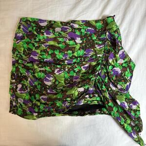 Zara green floral ruched